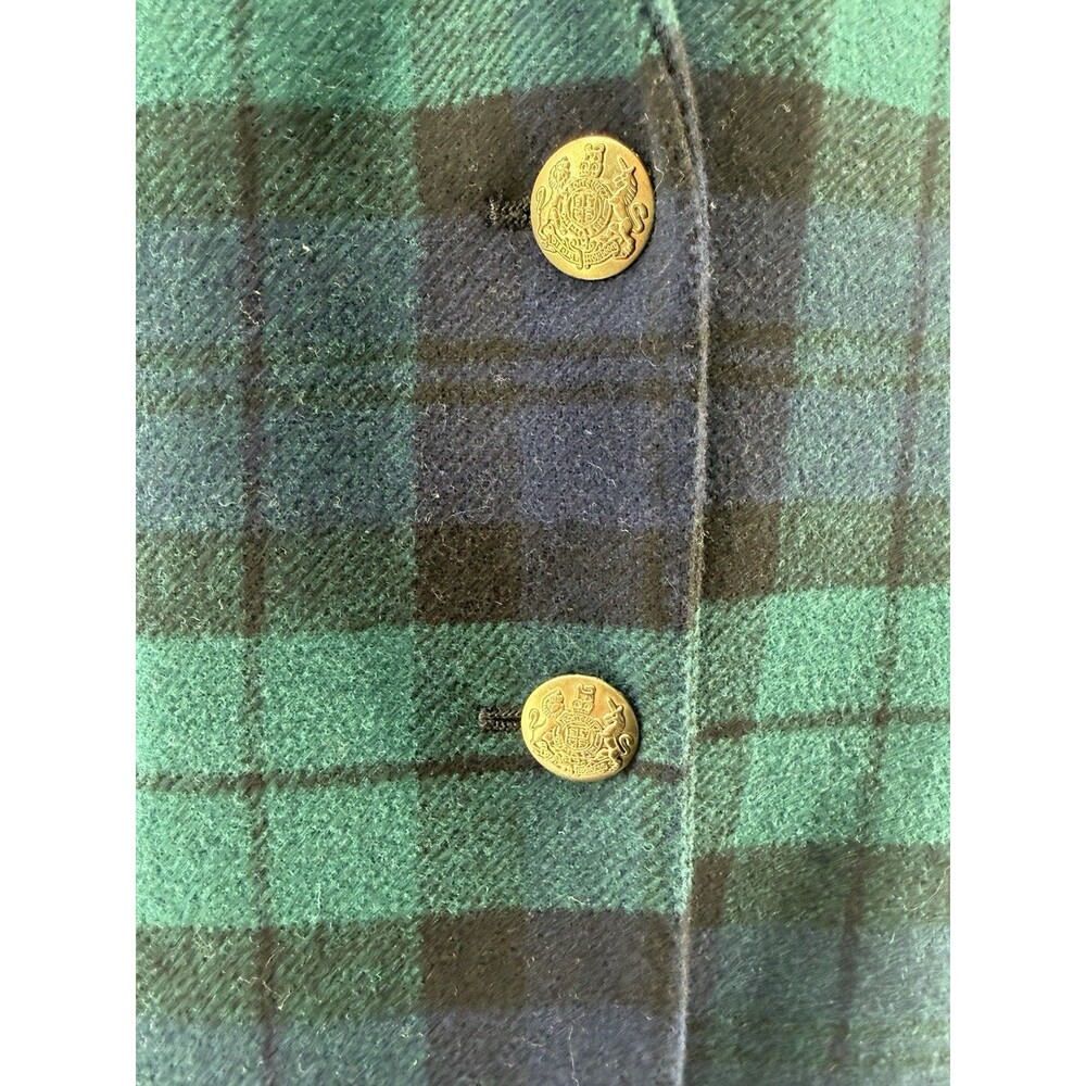 J.Crew Women’s Plaid Blazer Jacket Size 12 Wool Blend Green Tartan Gold Buttons - Picture 6 of 16